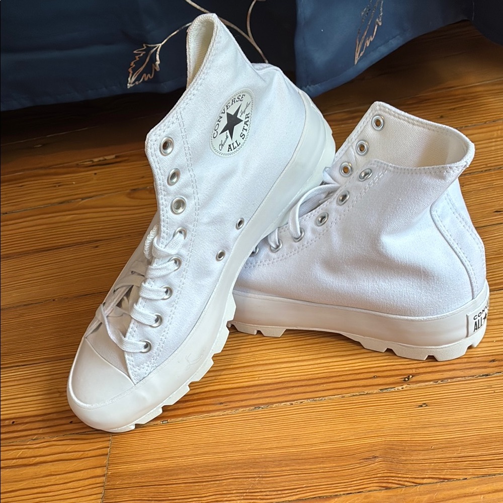 Converse White Platform High Tops